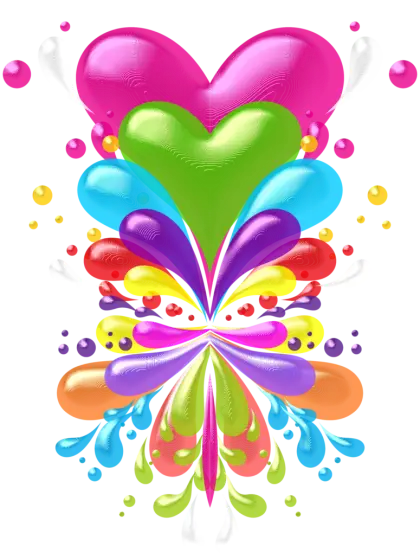 Colorful Heart and Splash Design