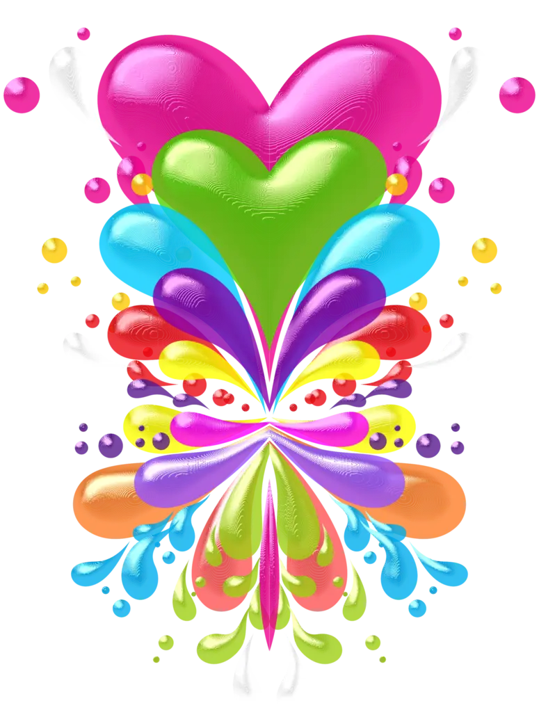 Colorful Heart and Splash Design