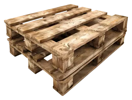 Stacked Wooden Pallets for Industrial Use