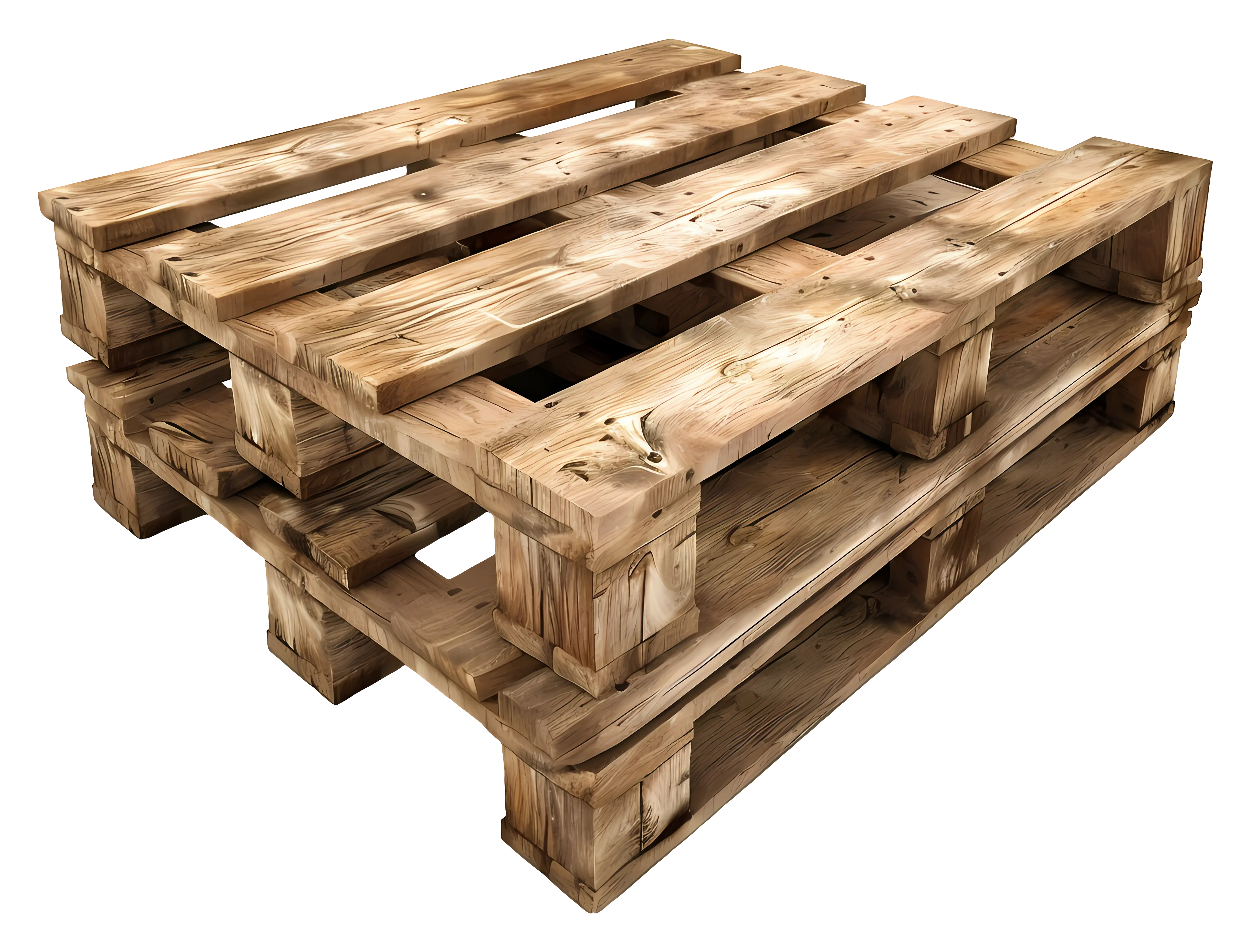 Stacked Wooden Pallets for Industrial Use