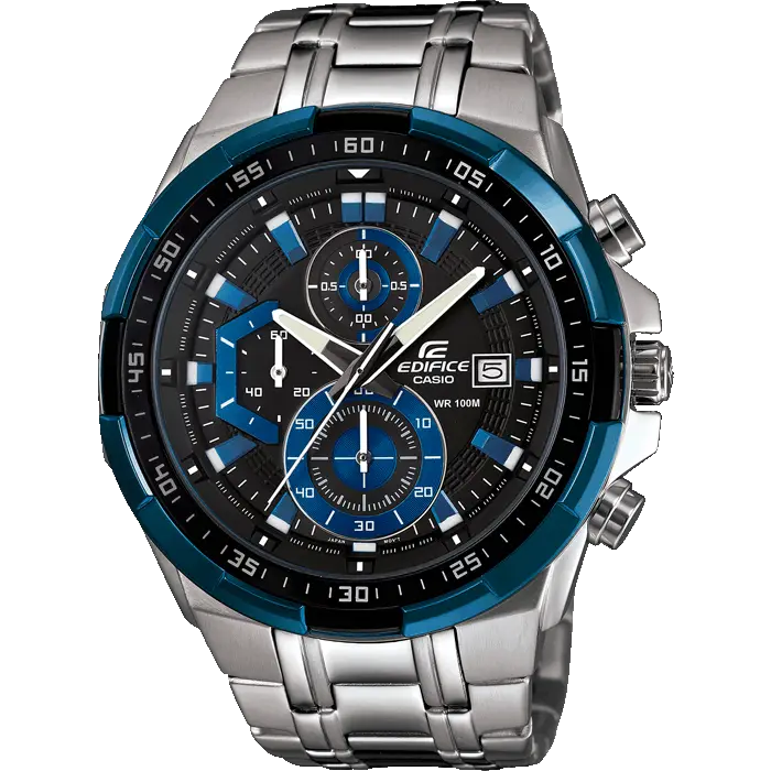 Blue and Silver Chronograph Wristwatch