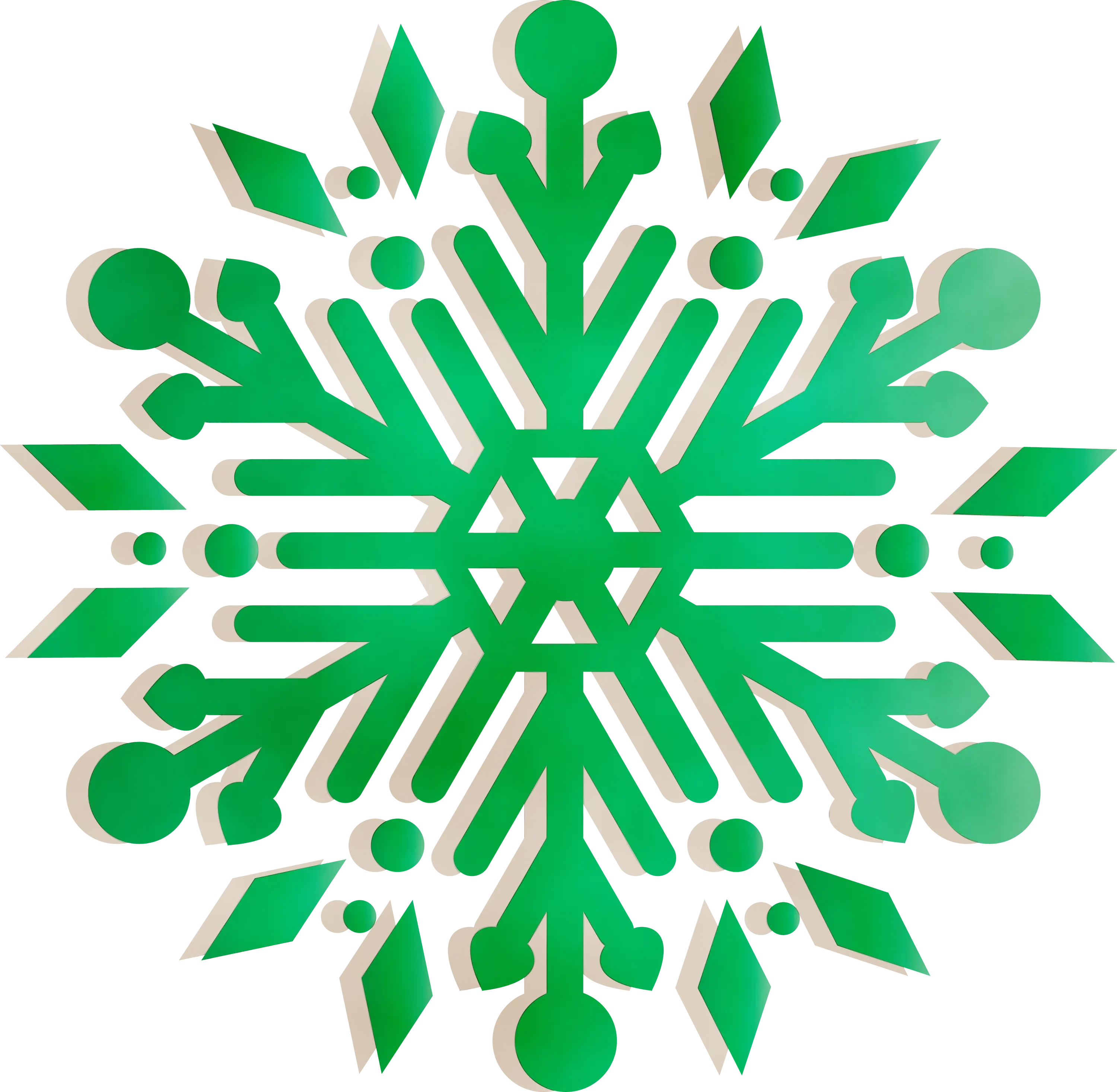 Green Snowflake Design for Holiday Themes