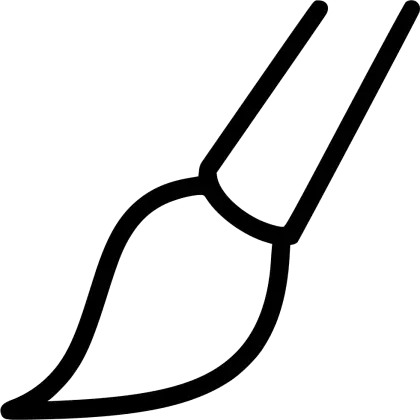 Black Paintbrush Icon Illustration
