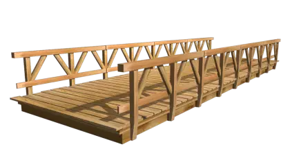 Natural Wooden Bridge Structure