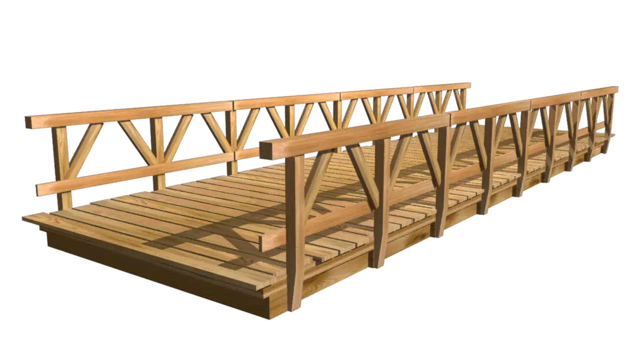 Natural Wooden Bridge Structure
