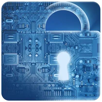 High-Tech Padlock on Circuit Board