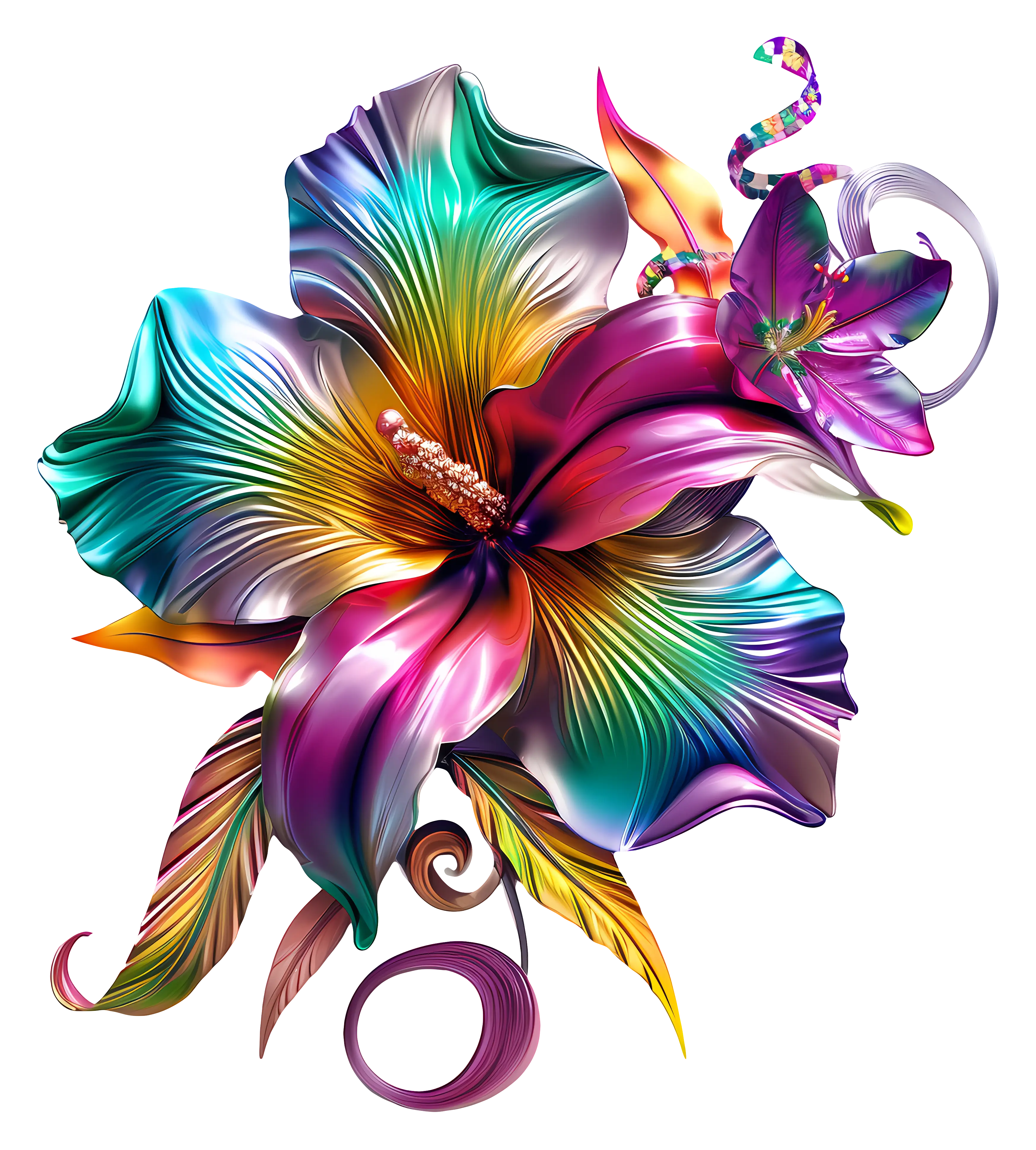 Vibrant Colorful Hibiscus Flower
