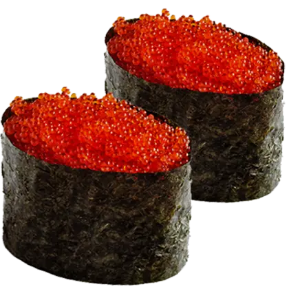 Japanese Sushi with Red Roe and Seaweed