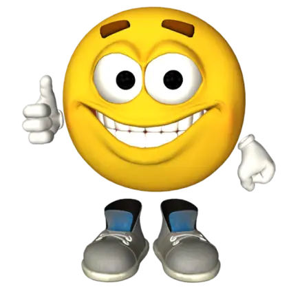 Smiling Emoji with Shoes and Thumbs Up