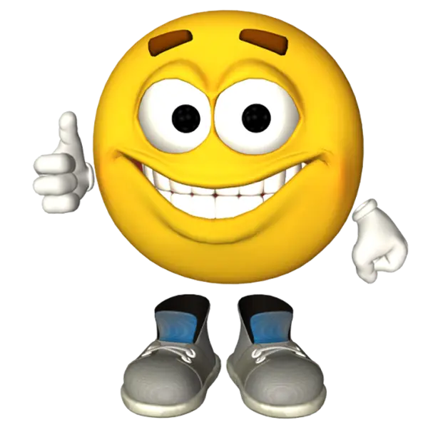Smiling Emoji with Shoes and Thumbs Up