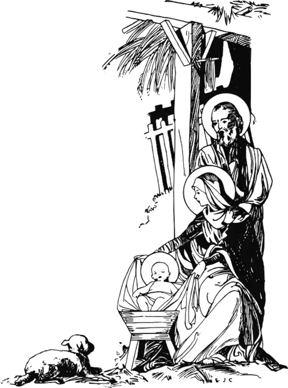 Nativity Scene Sketch for Christmas