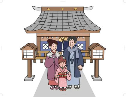 Traditional Family at Temple