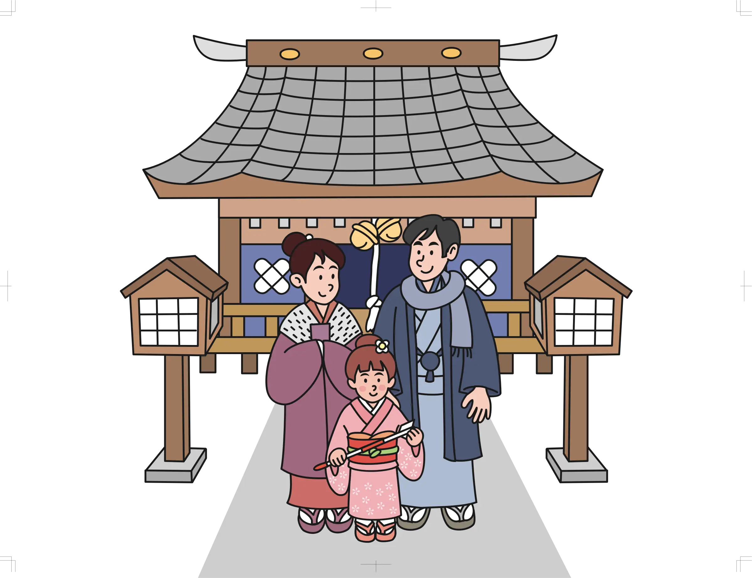 Traditional Family at Temple