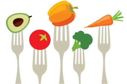 Healthy Vegetables on Forks