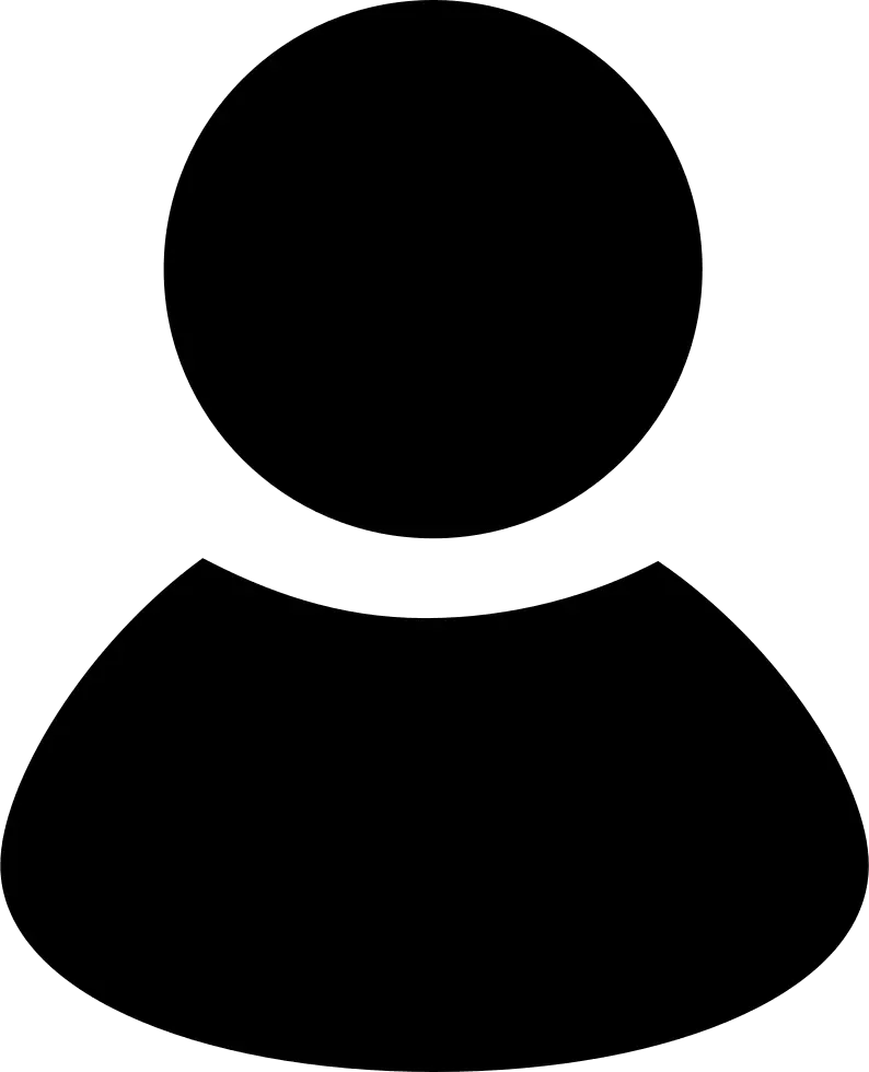 Black Silhouette User Icon for Digital Profiles