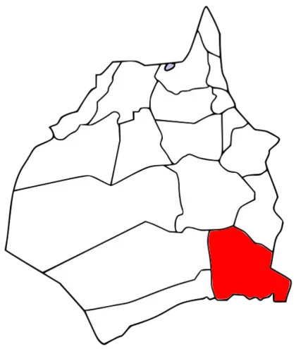 Map with Highlighted Region for Geographical Analysis