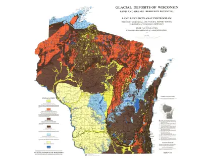 Glacial Deposits of Wisconsin Map