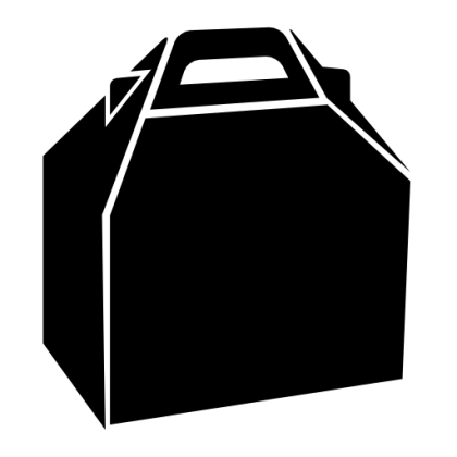 Black Lunch Box Icon Silhouette
