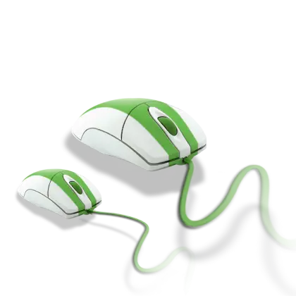 Green and White Computer Mouse