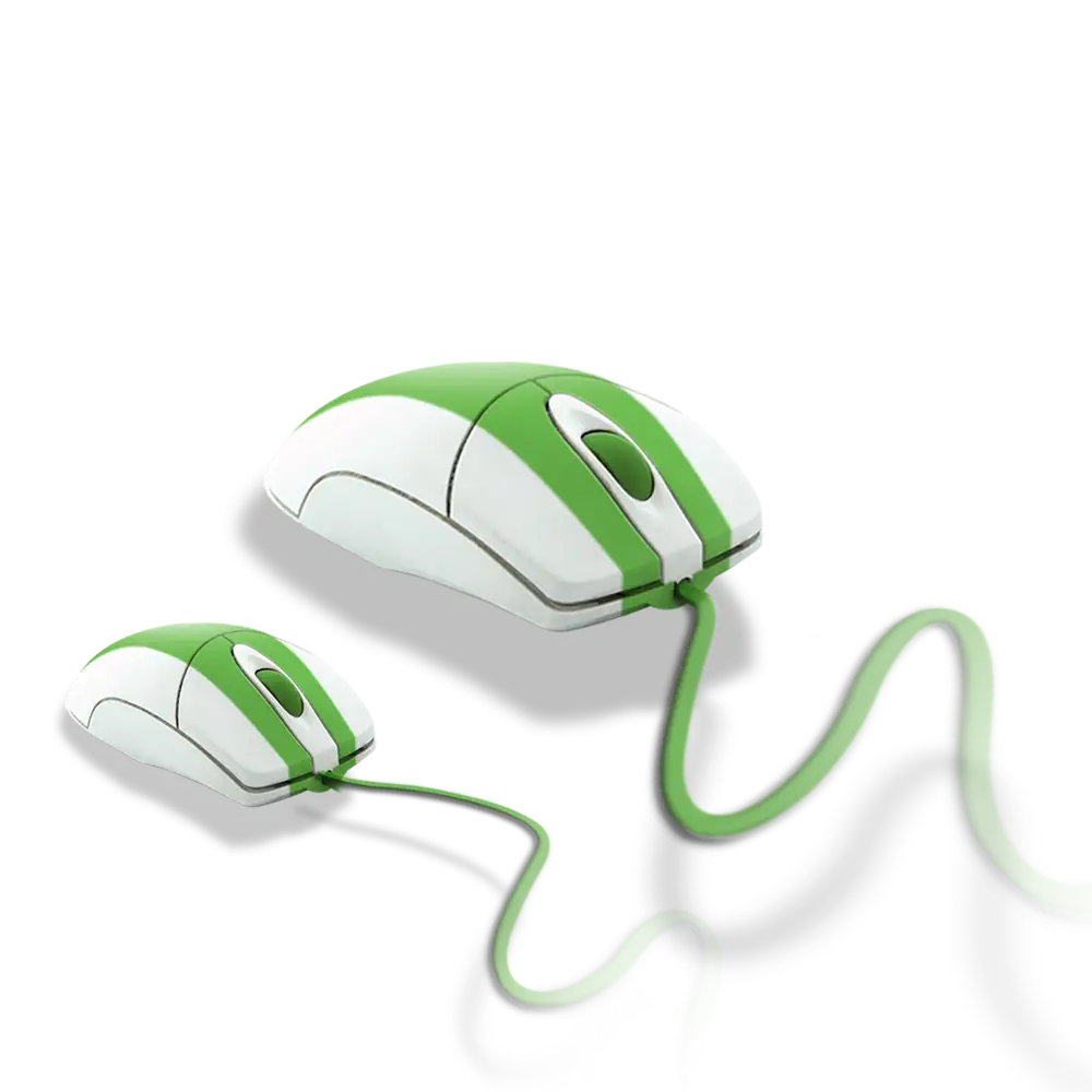 Green and White Computer Mouse