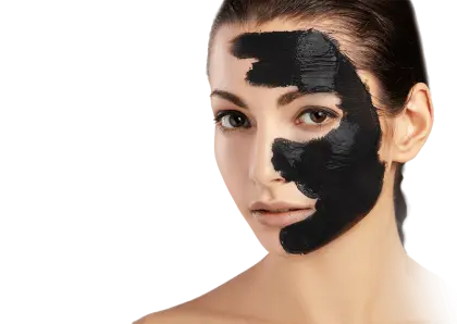 Woman with Black Face Mask