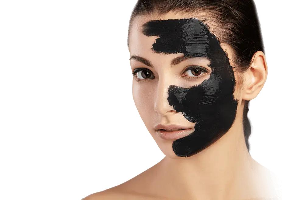 Woman with Black Face Mask