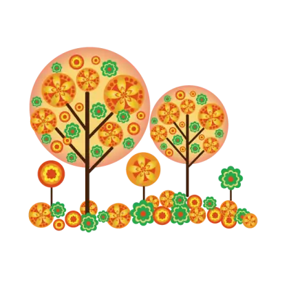 Colorful Abstract Trees and Flowers