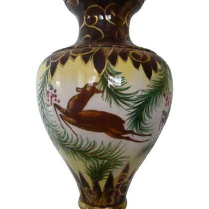 Decorative Ceramic Vase with Deer Motif