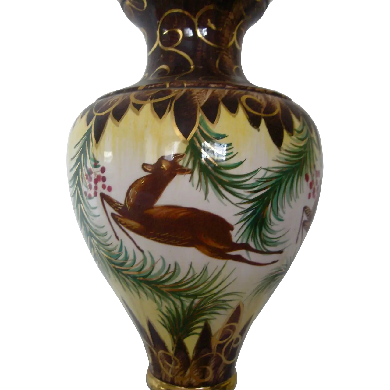 Decorative Ceramic Vase with Deer Motif