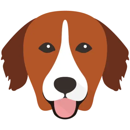 Cute Brown Cartoon Dog Face Illustration