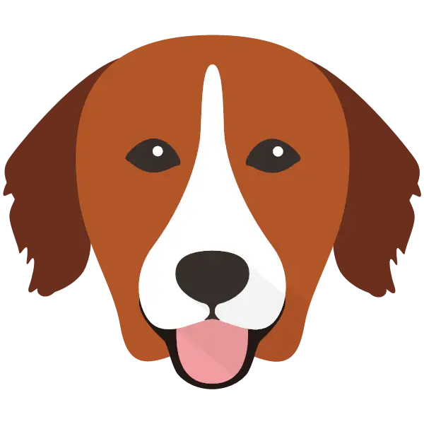 Cute Brown Cartoon Dog Face Illustration