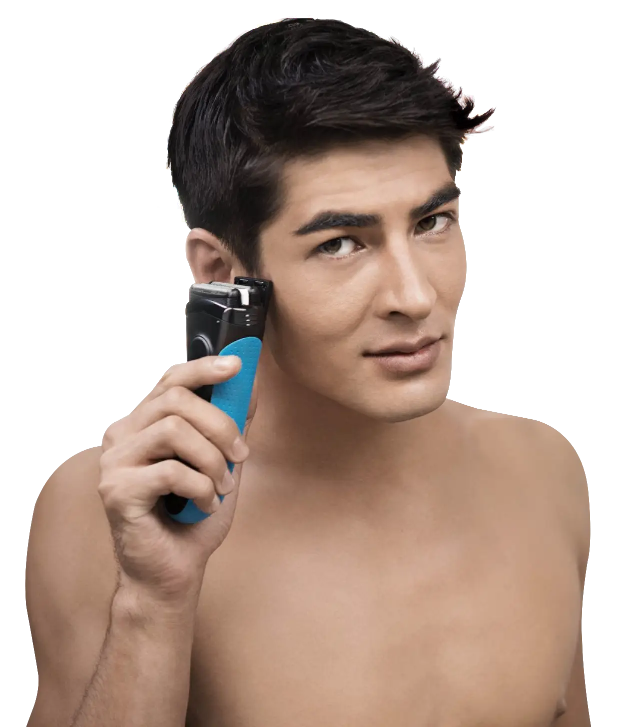 Man Shaving with Electric Razor