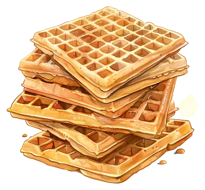 Stacked Waffles with Maple Syrup