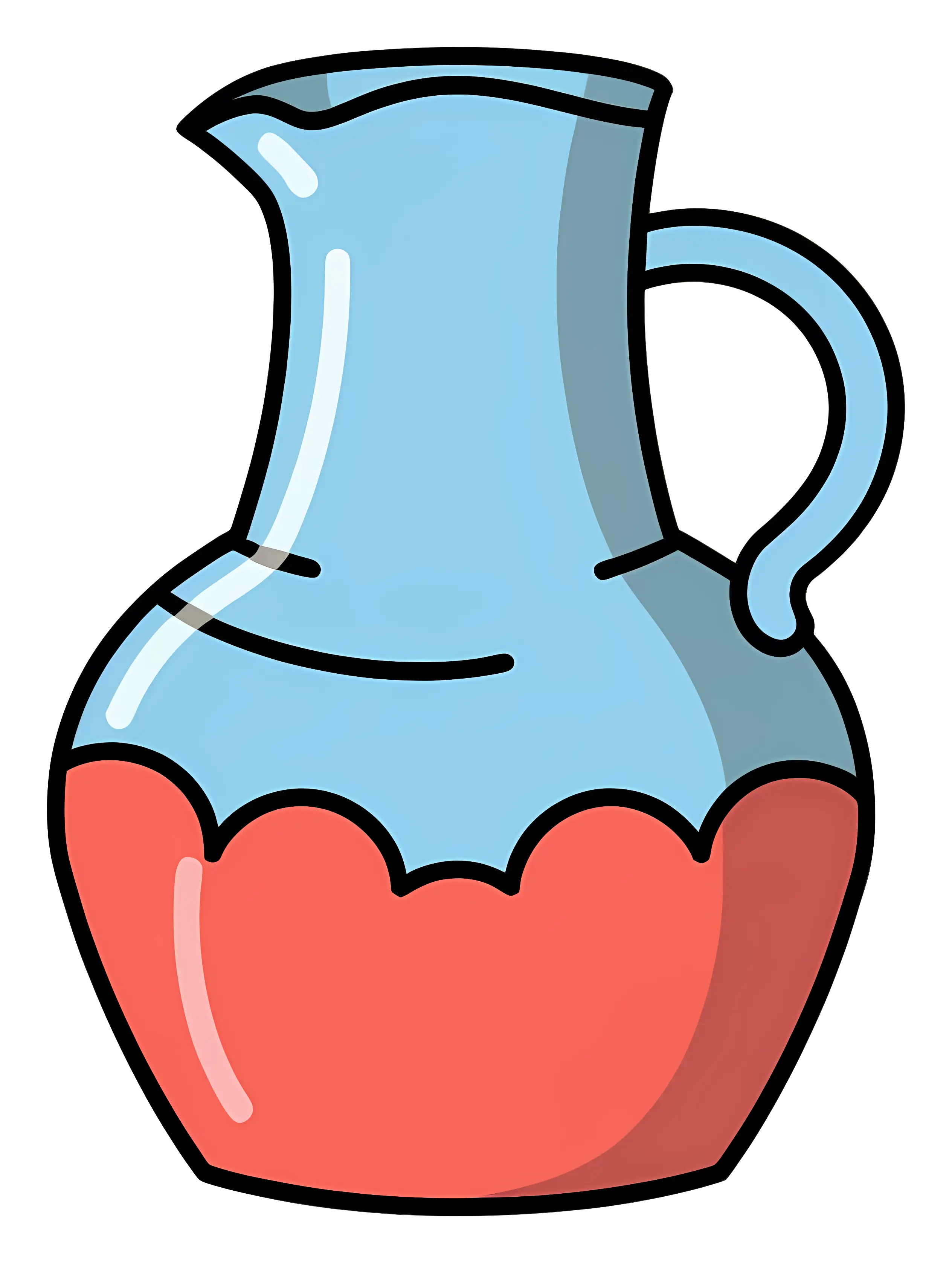 Cartoon Blue and Pink Pitcher Illustration
