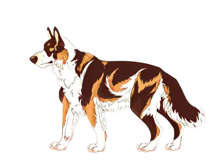Hand-Drawn Cartoon Collie Dog Illustration