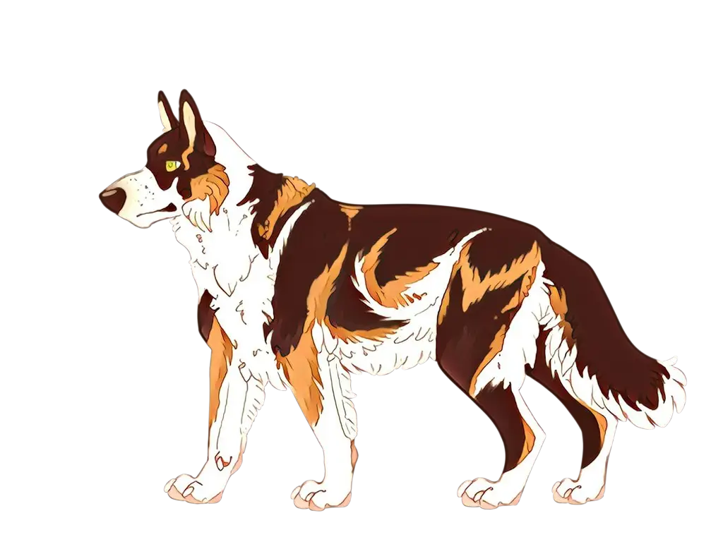 Hand-Drawn Cartoon Collie Dog Illustration