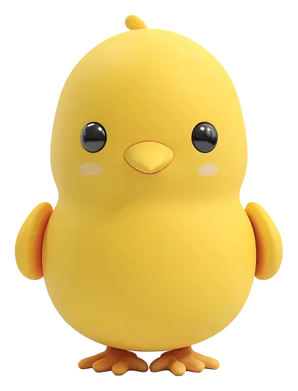 Adorable Yellow Cartoon Chick Illustration