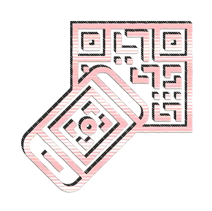 Pink QR Code and Phone Scanner Illustration