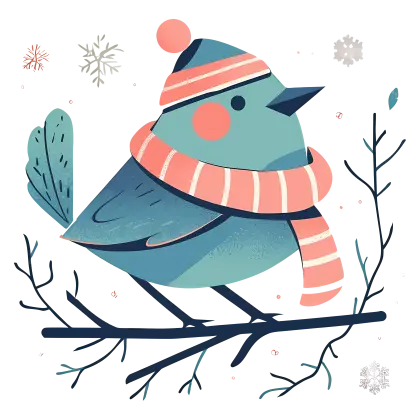 Winter Bird with Scarf