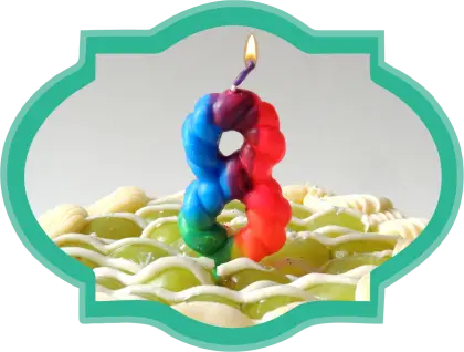 Rainbow Birthday Candle on Cake