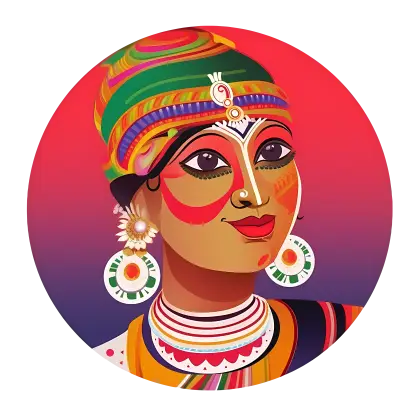 Colorful Ethnic Woman Illustration