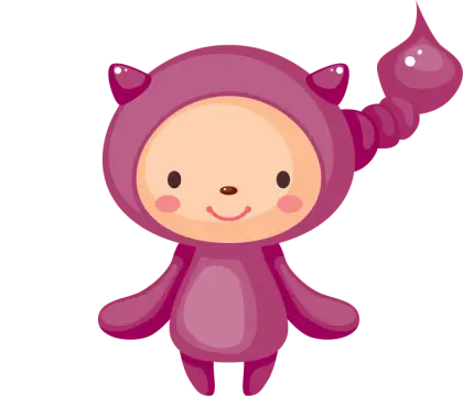 Cute Purple Cartoon Character