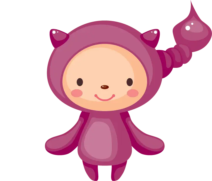 Cute Purple Cartoon Character
