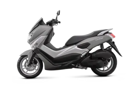 Silver scooter for urban commuting