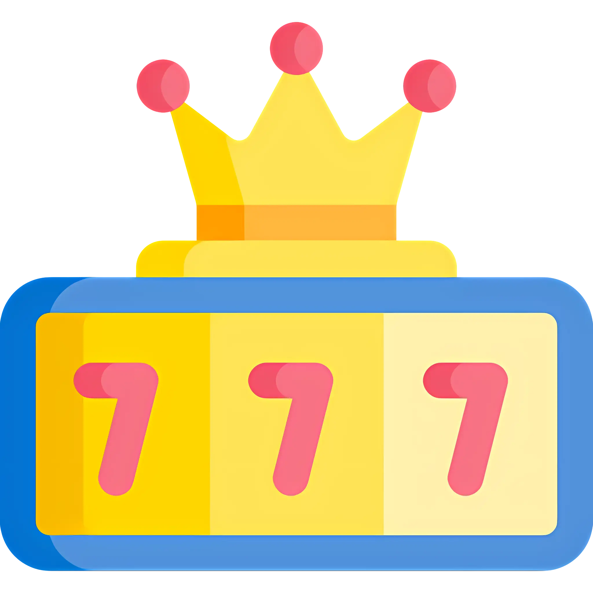 Slot Machine with Crown and Jackpot 777