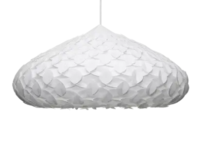 Modern White Hanging Lamp with Textured Design