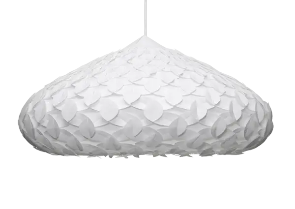 Modern White Hanging Lamp with Textured Design