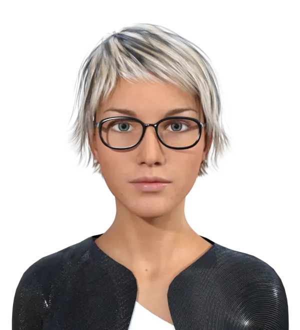 Woman with Glasses and Short Hair
