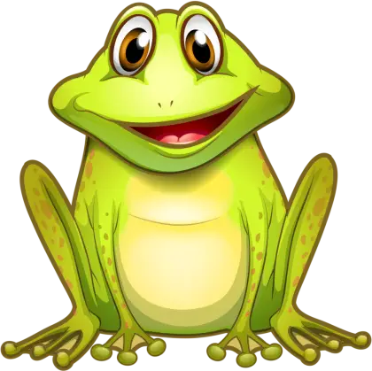 Smiling Green Frog Character Illustration