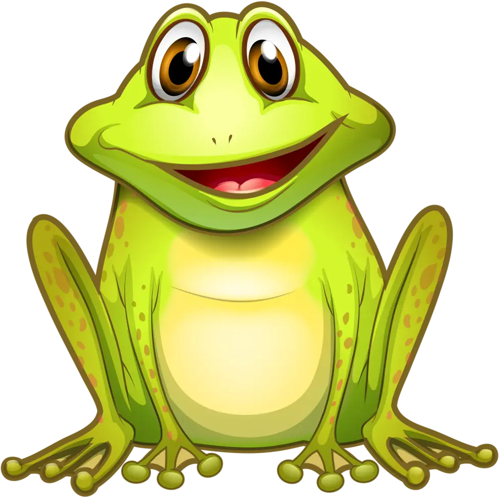 Smiling Green Frog Character Illustration